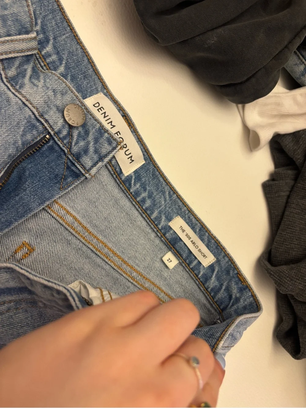 Denim Forum Light Blue High-Rise Denim Shorts